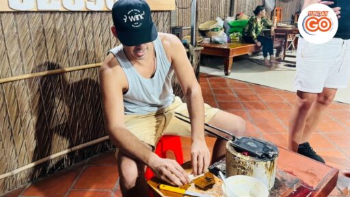 Son islet tour | Explore local islet in Mekong river 22 Experience making folk cakes with the local
