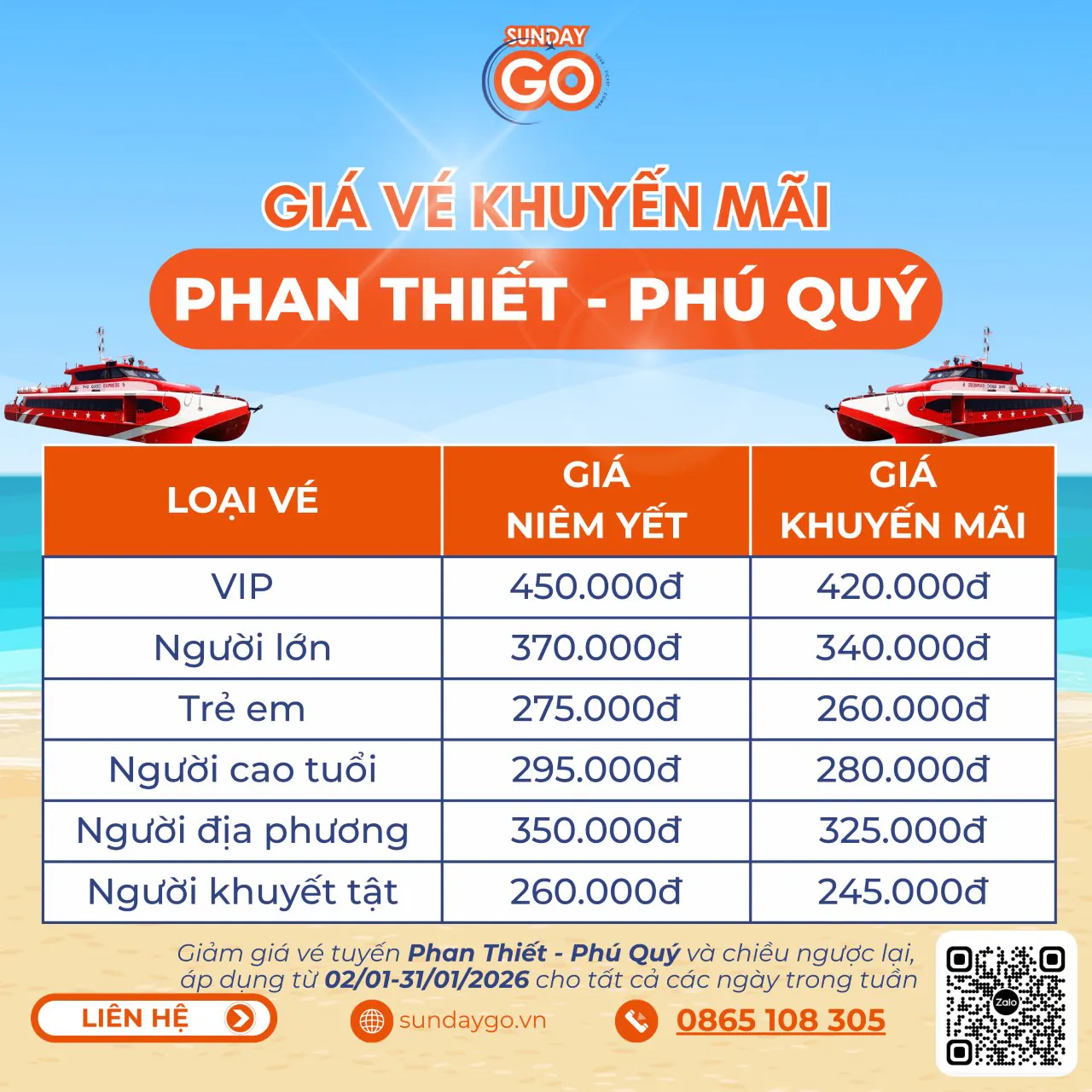 Vé tàu Phan Thiết Phú Quý – Chương trình khuyến mãi hấp dẫn nhất 2026