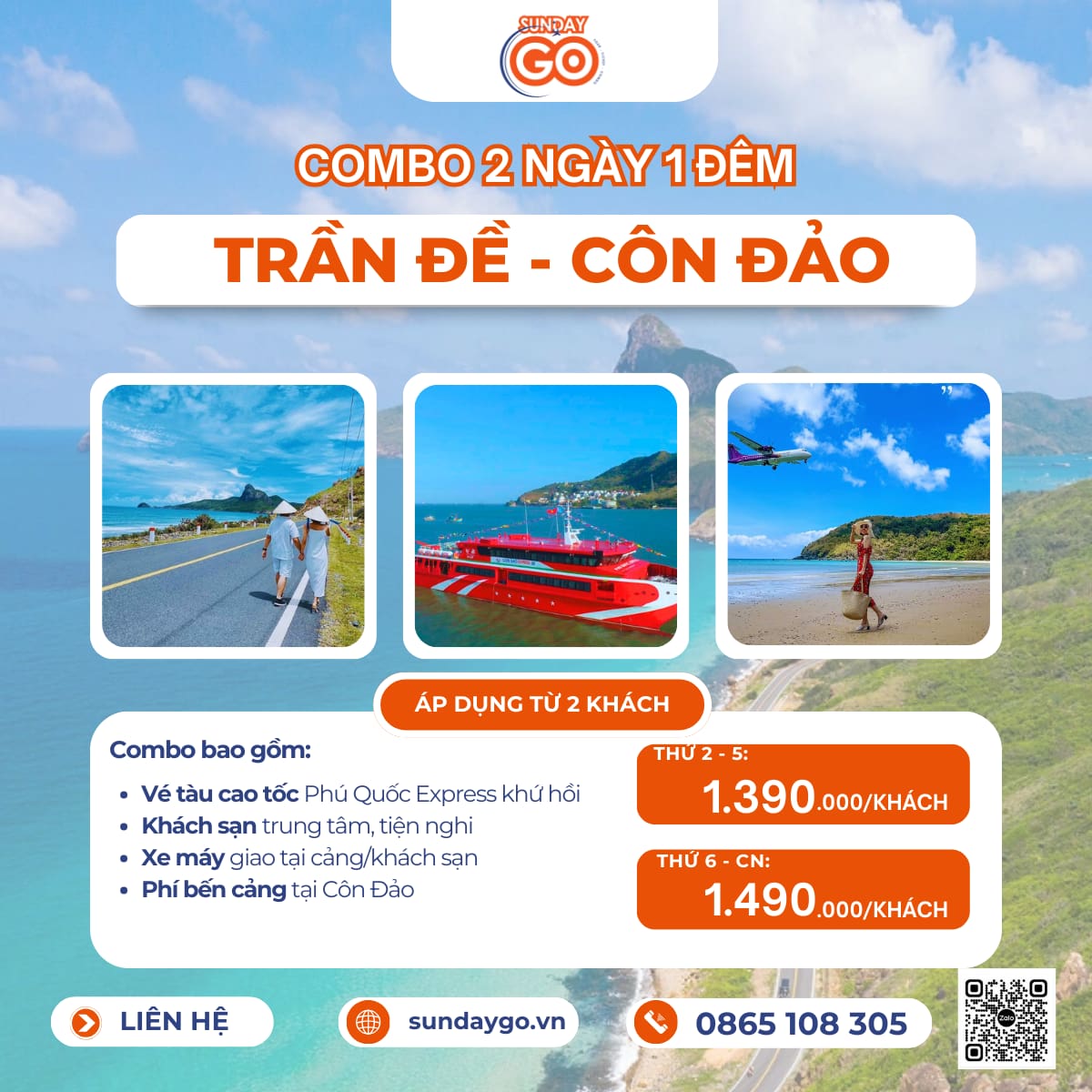 Combo Sóc Trăng Côn Đảo 2 ngày 1 đêm - 1390k