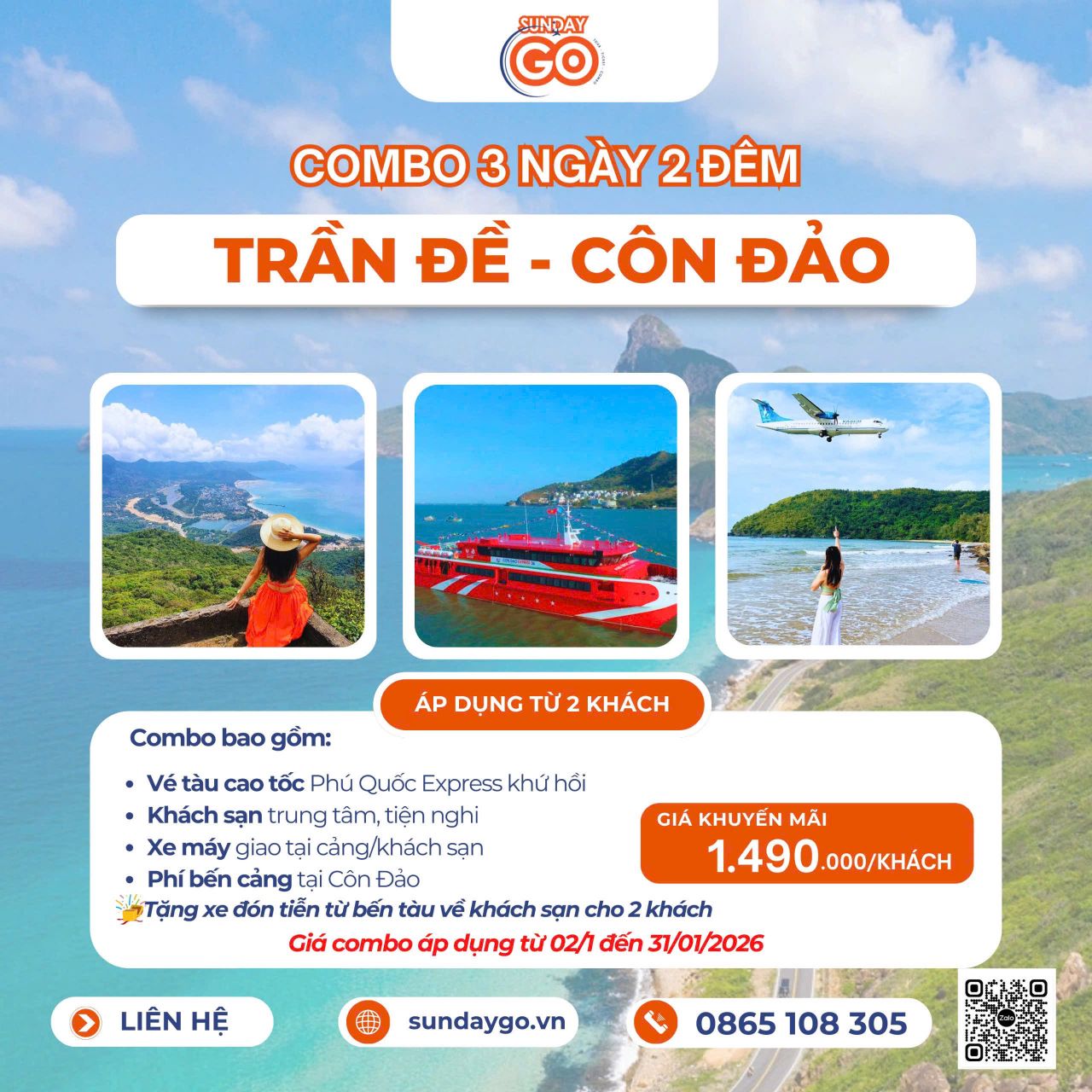 Combo Sóc Trăng Côn Đảo 3 ngày 2 đêm - Khuyến mãi 2026