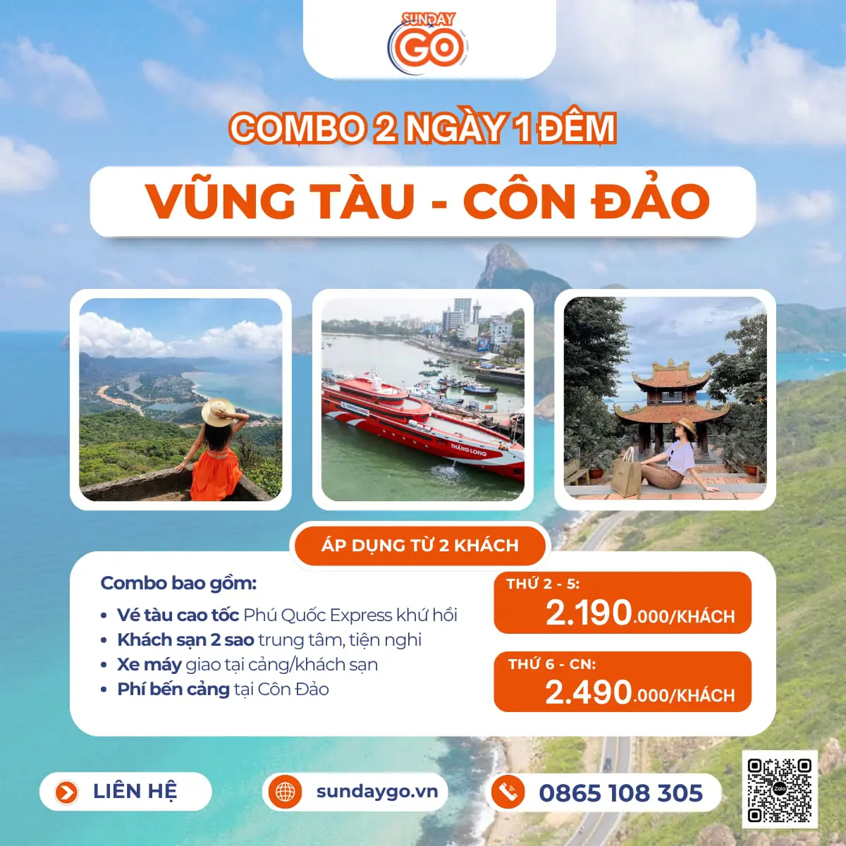 Combo Vũng Tàu_Côn Đảo 2 ngày 1 đêm chỉ từ 2190k