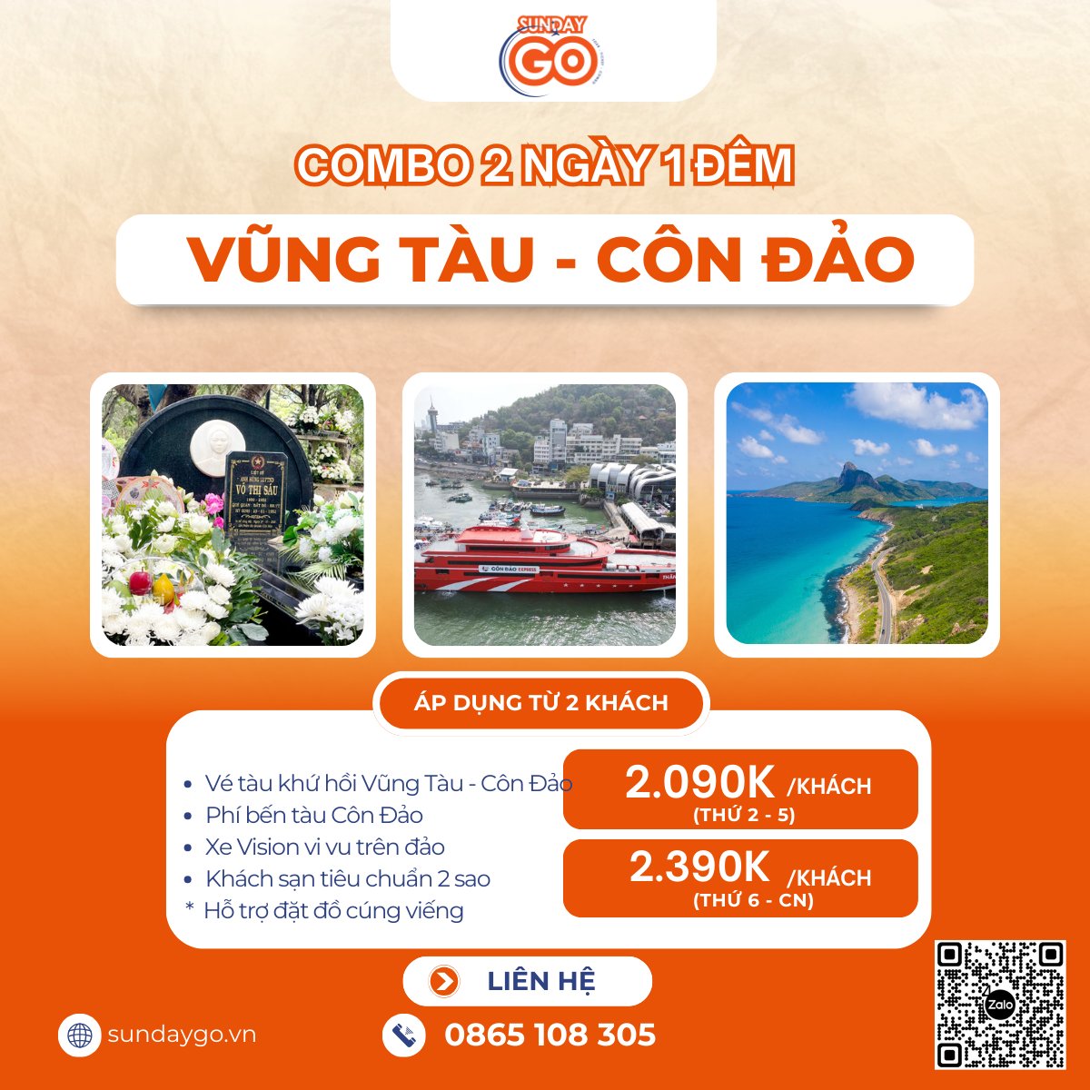 Combo Vũng Tàu Côn Đảo 2 ngày 1 đêm | Phú Quốc Express 8 Combo Vũng Tàu Côn Đảo 2 ngày 1 đêm - Tàu cao tốc Phú Quốc Express