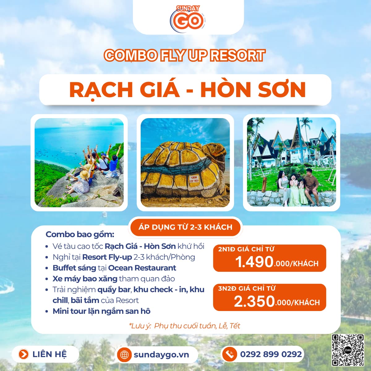 Combo Hòn Sơn 2 ngày 1 đêm - Fly Up Resort