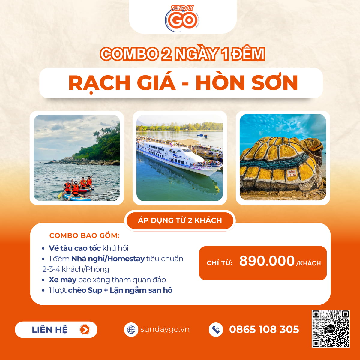Combo Hòn Sơn 2 ngày 1 đêm từ Rạch Giá tiện lợi 15 Combo Hòn Sơn 2 ngày 1 đêm từ Rạch Giá - Lặn ngắm san hô