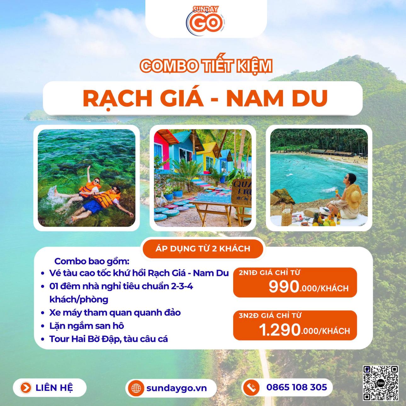 Combo Nam Du 2 ngày 1 đêm | 3 ngày 2 đêm | Nhà nghỉ gần cảng trung tâm