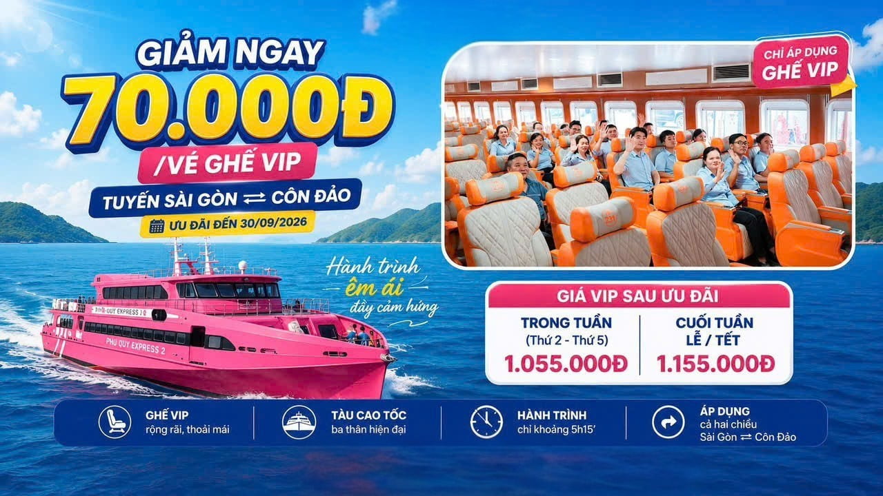 Chương trình khuyến mãi Sài Gòn Côn Đảo - Tàu Phú Quý Express
