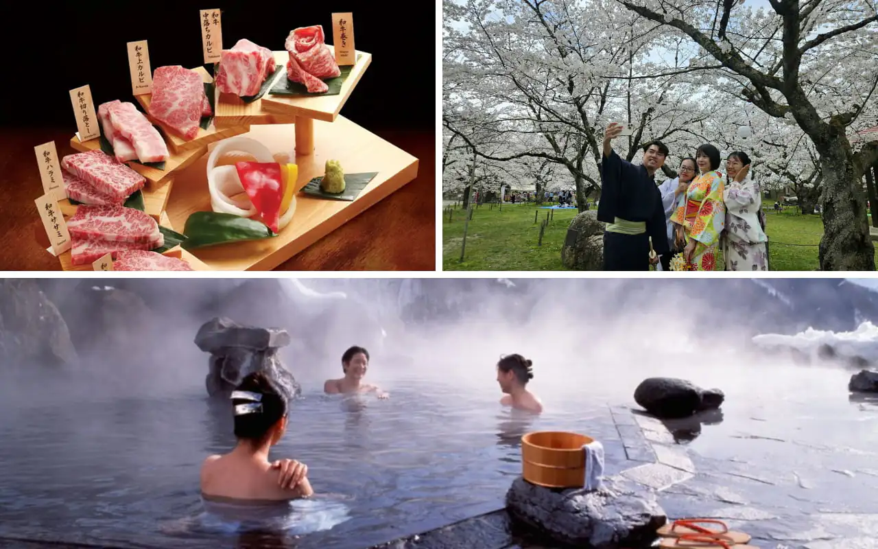 Tour du lịch Nhật Bản 5 ngày 4 đêm từ TP HCM | Cung đường vàng 12 Thưởng thức bò Kobe, mặc áo Kimono, tắm onsen