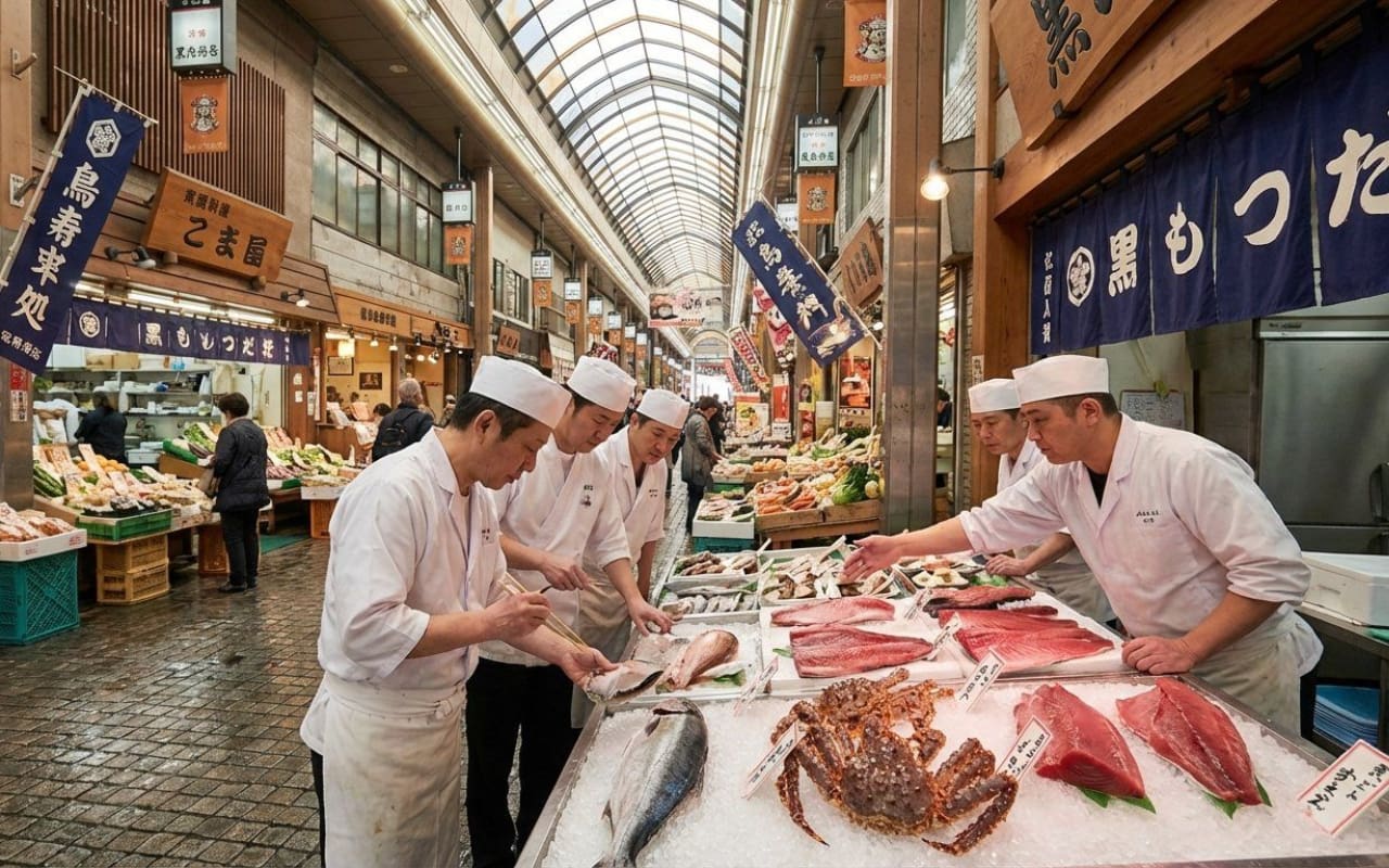 Tour du lịch Nhật Bản 5N5Đ từ TP HCM - chợ cá Kuromon