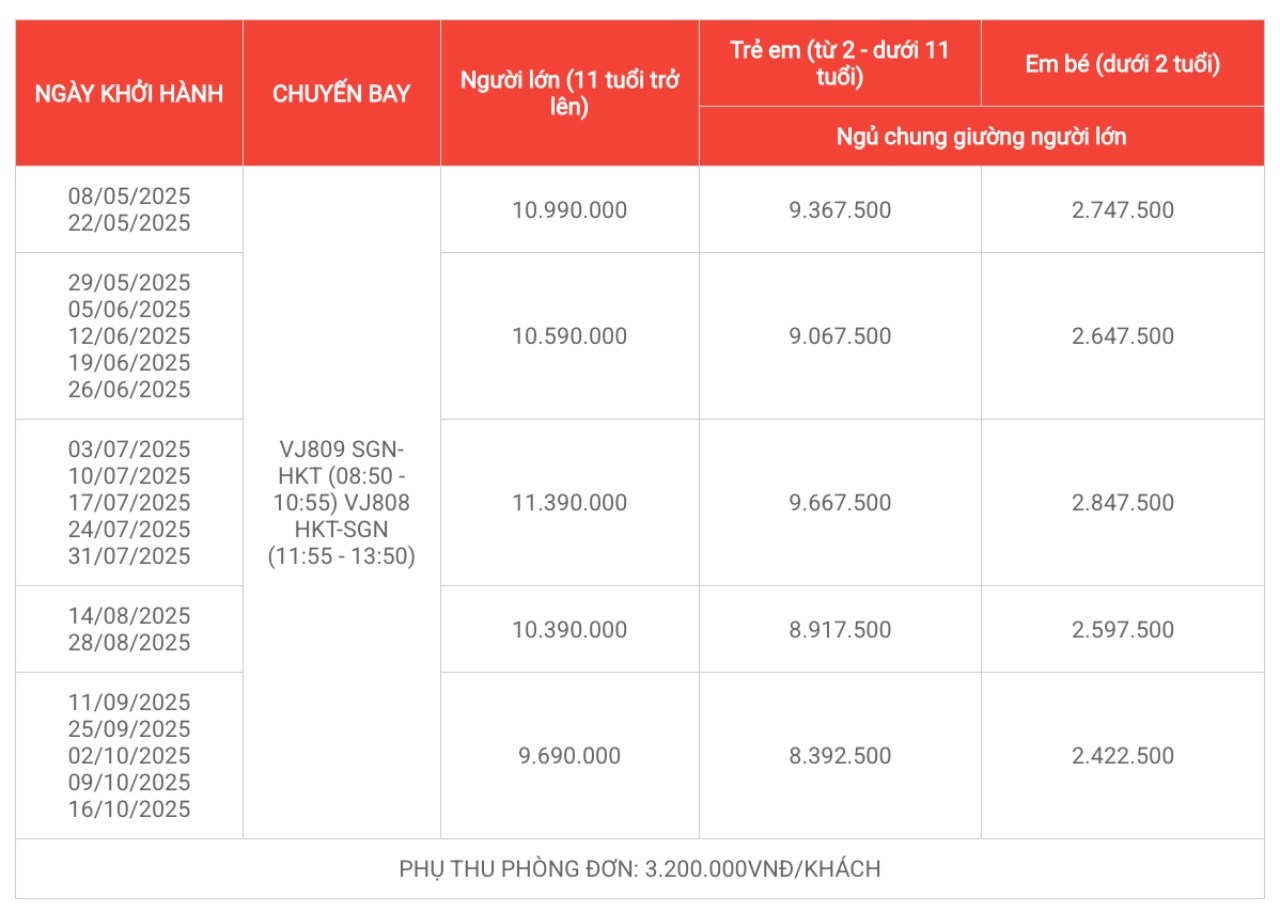 Tour Phuket 4 ngày 3 đêm - Đảo Phi Phi Thái Lan 46 Bảng giá tour Phuket 4 ngày 3 đêm trọn gói