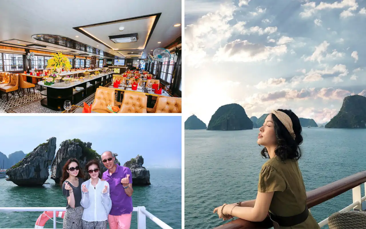 Những điểm nổi bật lướt qua như Hòn Gà Chọi, Chó Đá, đảo Thiên Nga