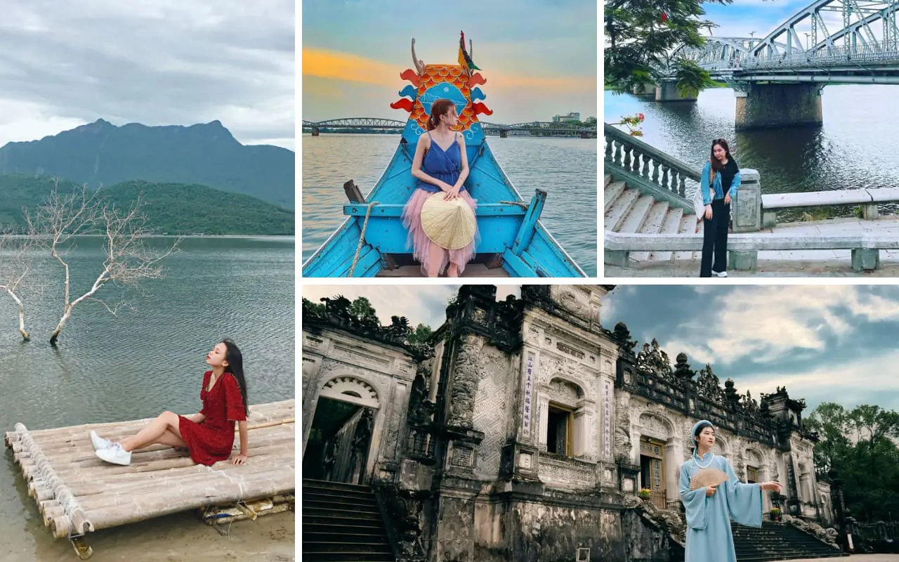 Tour miền Trung 5 ngày 4 đêm | Con đường di sản 17 Tour miền Trung 5 ngày 4 đêm - thuyền rồng trên sông Hương