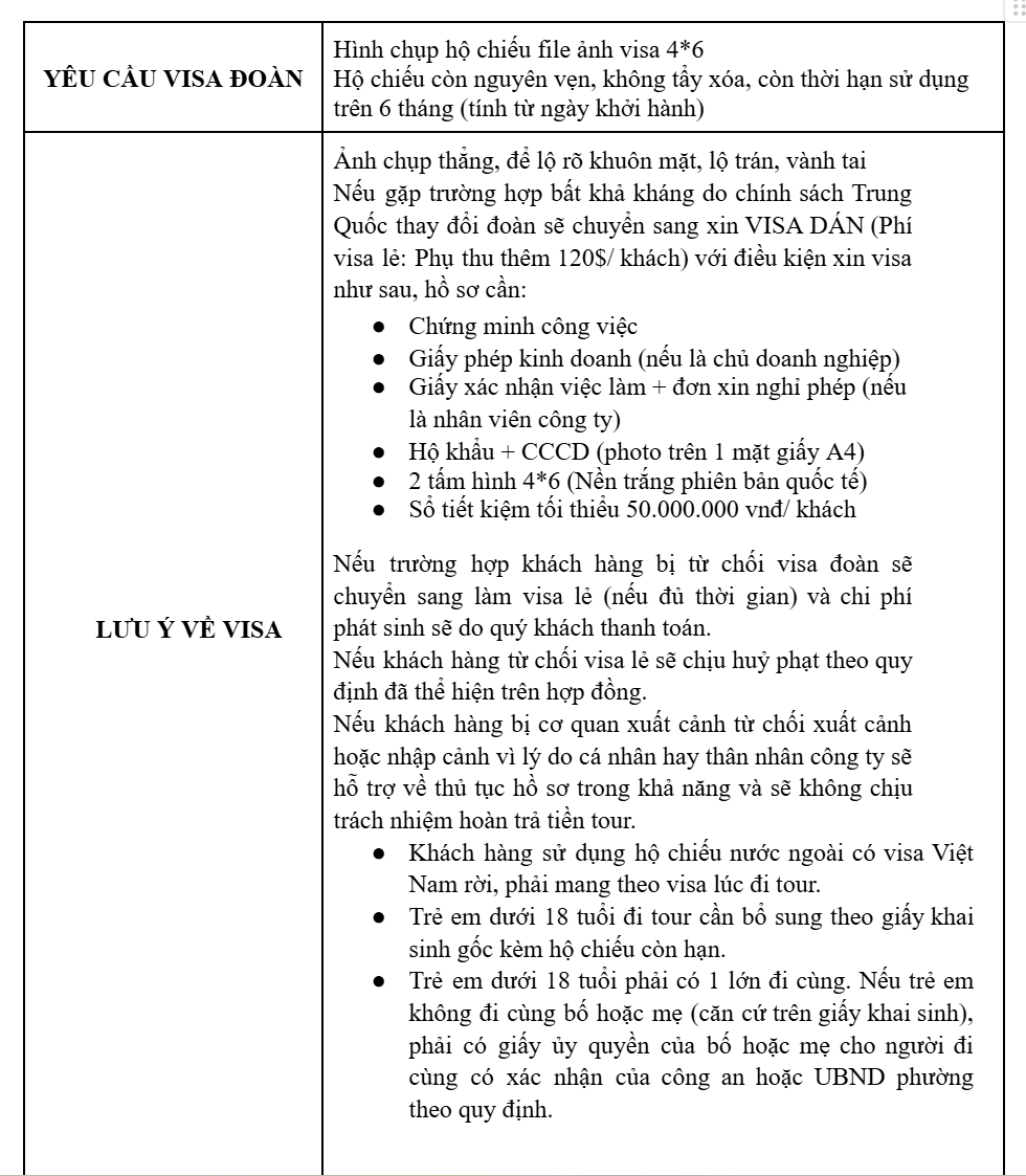 Visa đoàn nhập cảnh Trung Quốc cho khách hộ chiếu Việt Nam