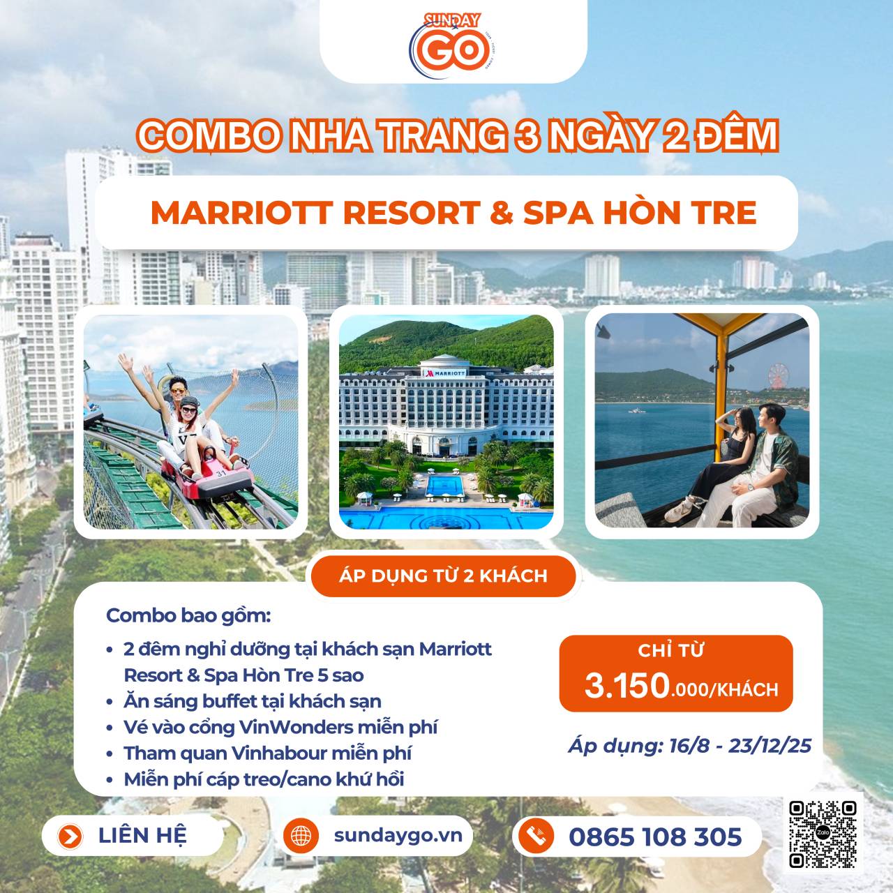 Combo Nha Trang Marriott Resort & Spa Hòn Tre 5 sao 20 Combo Nha Trang Marriott Resort & Spa Hòn Tre 3 ngày 2 đêm (Giai đoạn 25/5 - 15/8)
