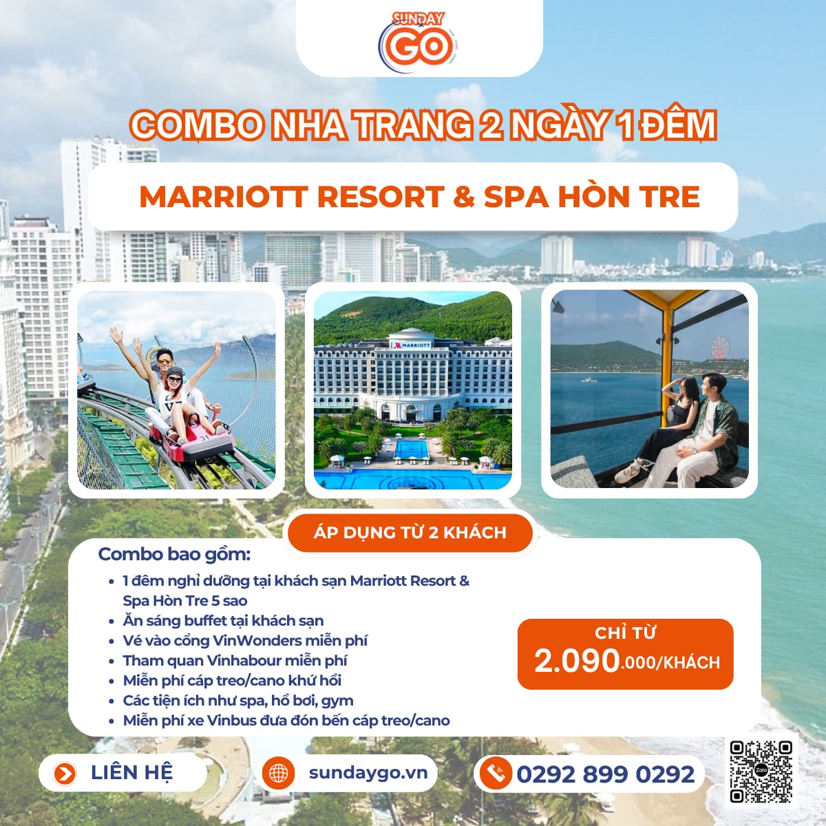 Combo Nha Trang Marriott Resort & Spa Hòn Tre 2 ngày 1 đêm