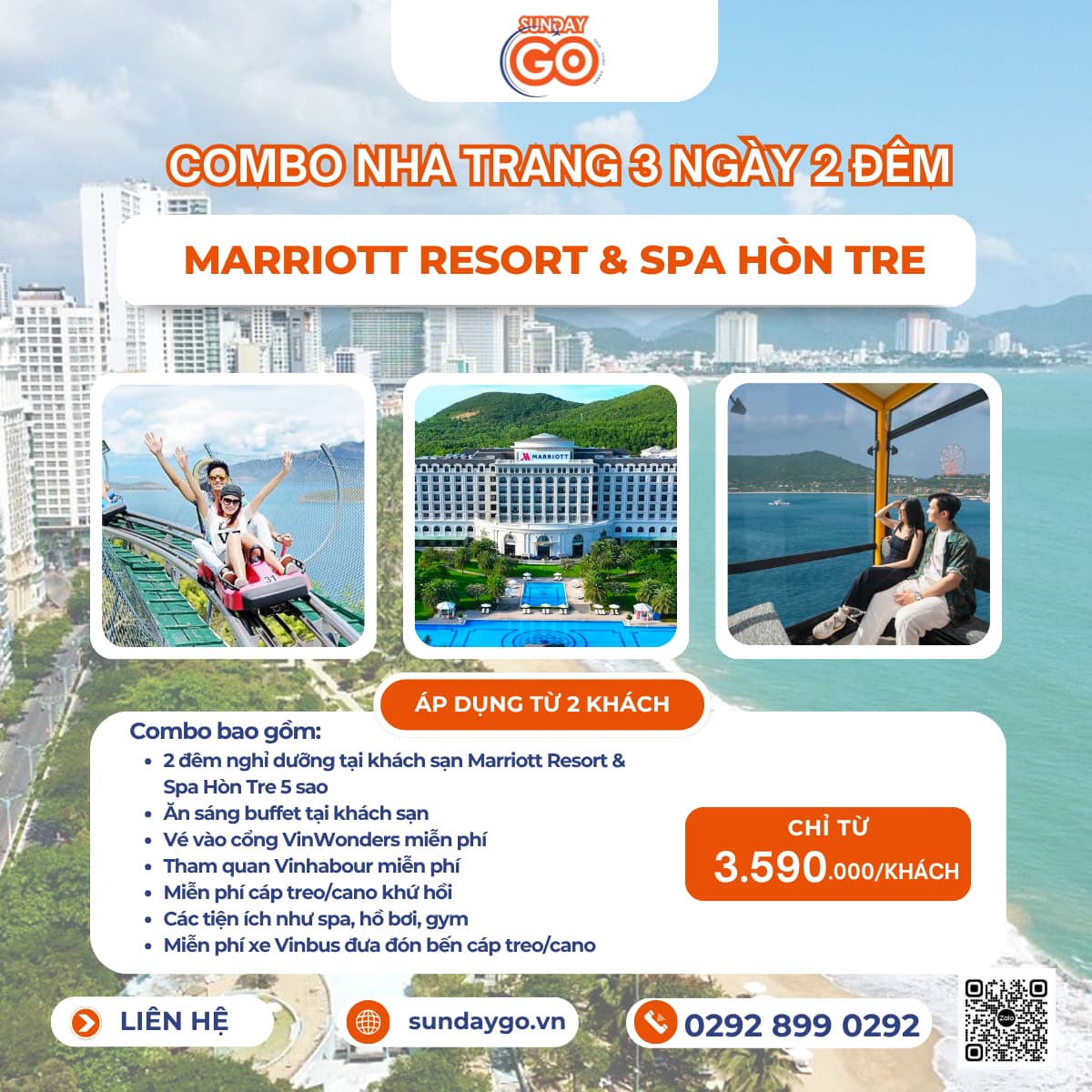 Combo Nha Trang Marriott Resort & Spa Hòn Tre 3 ngày 2 đêm