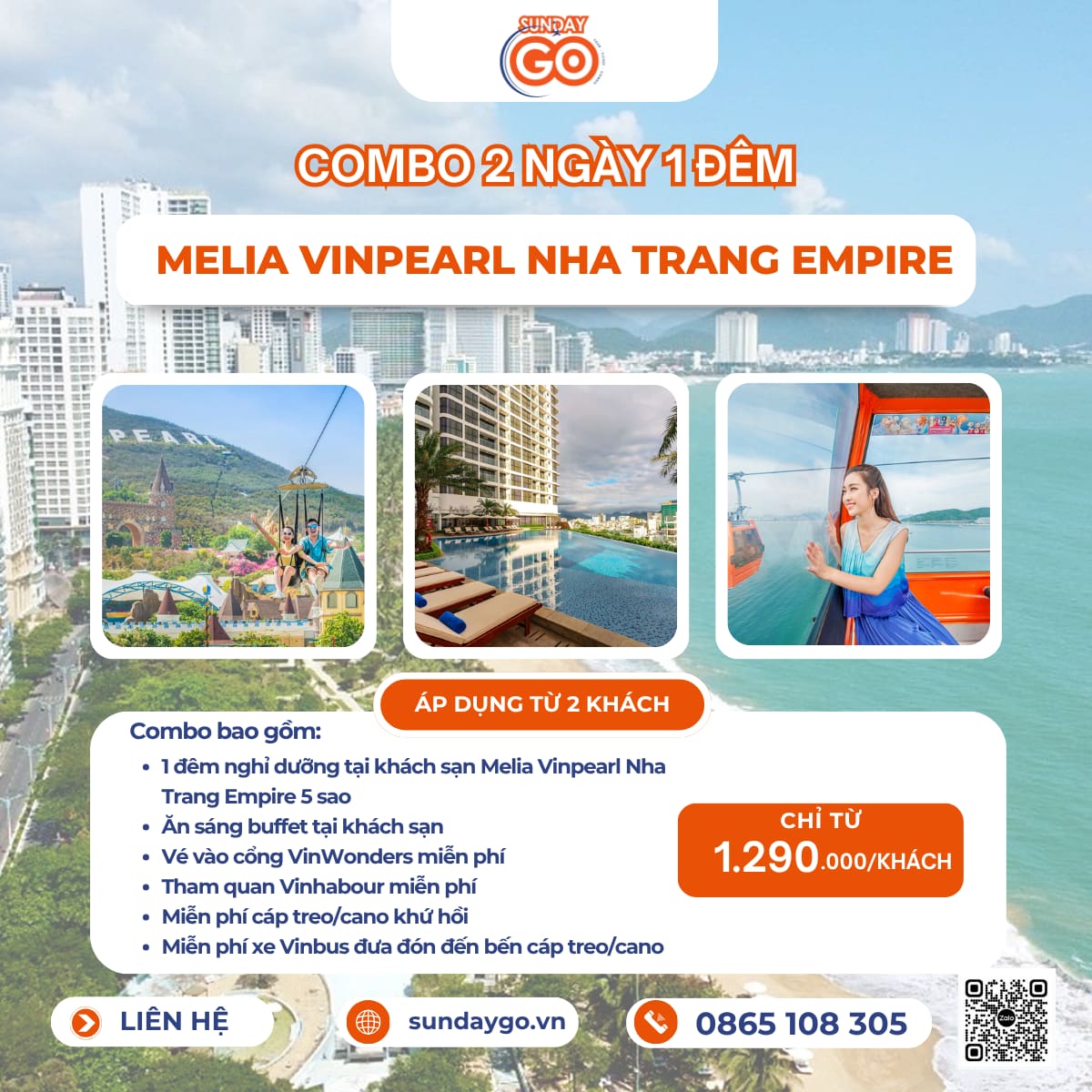 Combo Melia Vinpearl Nha Trang Empire 2 ngày 1 đêm 