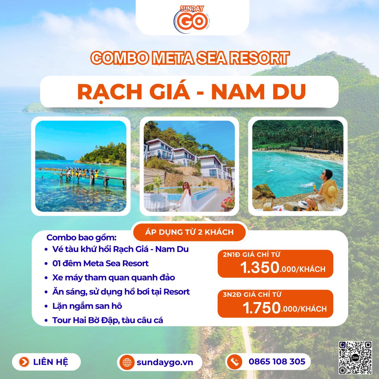 Combo Rạch Giá – Nam Du 2 ngày 1 đêm | 3 ngày 2 đêm | Khách sạn Meta Sea Resort