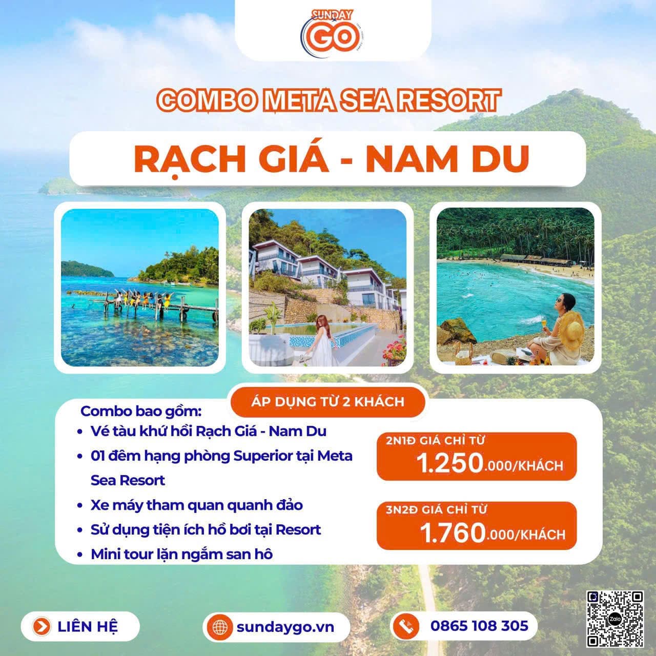 Combo Rạch Giá – Nam Du 2 ngày 1 đêm | 3 ngày 2 đêm | Khách sạn Meta Sea Resort