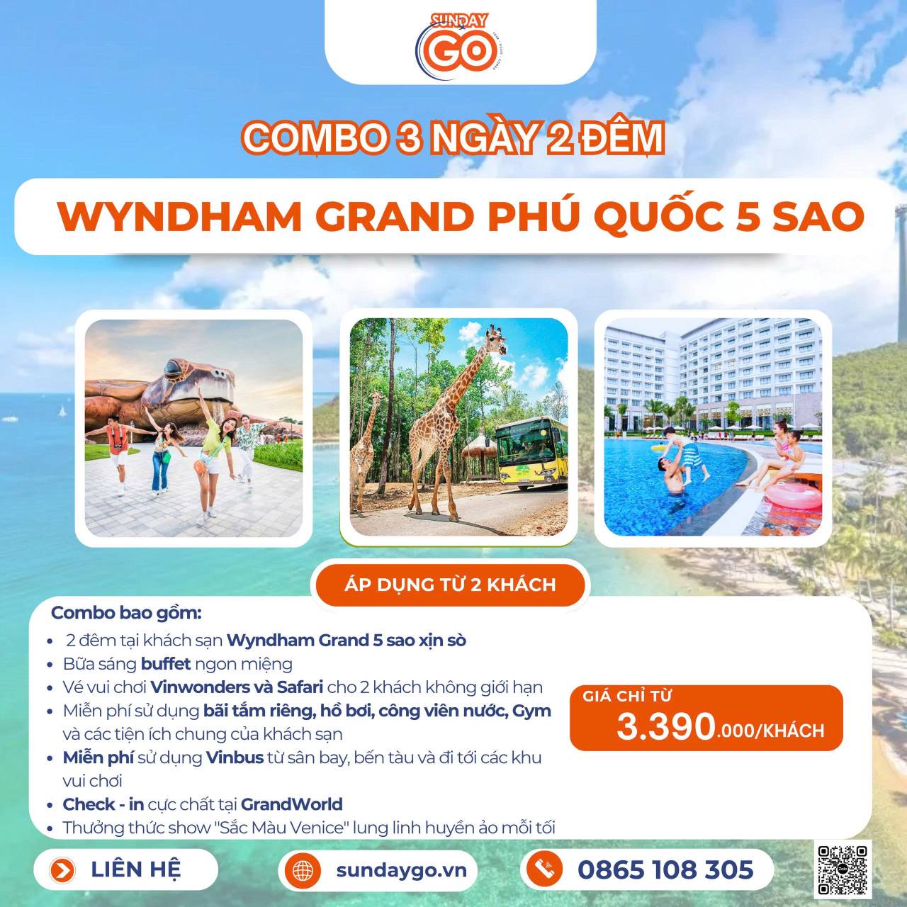 Combo Wyndham Grand Phú Quốc 3 ngày 2 đêm (5 sao) 2 Combo Wyndham Grand Phú Quốc 3 ngày 2 đêm |Vinwonders | Safari