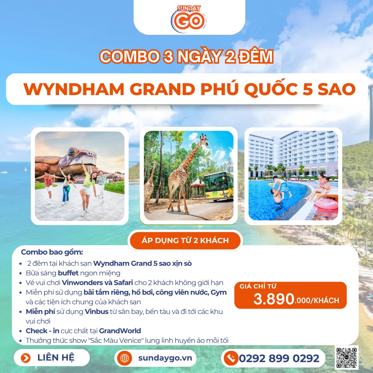 Combo Wyndham Grand Phú Quốc 3 ngày 2 đêm (5 sao) 2 Combo Wyndham Grand Phú Quốc 3 ngày 2 đêm |Vinwonders | Safari