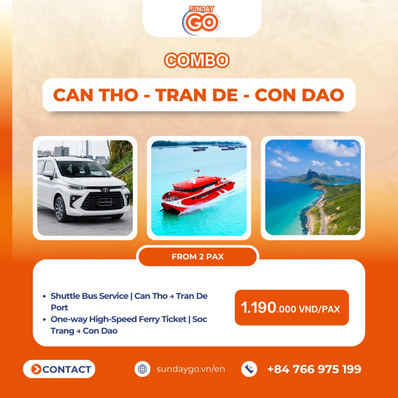 Sunday Go Combo – Easy Travel from Can Tho to Con Dao