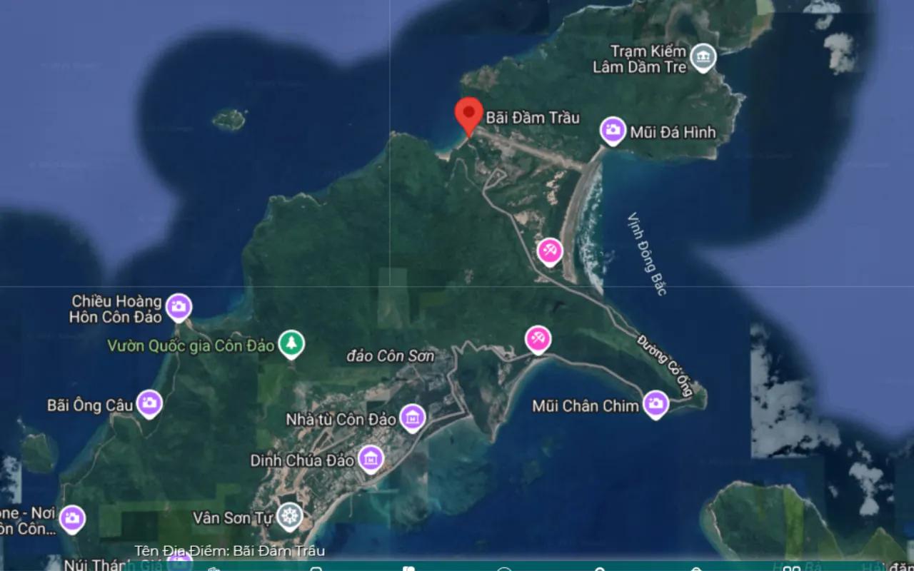 Bãi Đầm Trầu - Đường di chuyển đến bãi