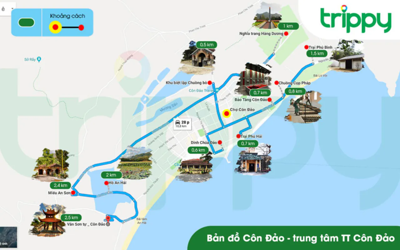 Bản đồ Côn Đảo - Đánh dấu chi tiết từng địa điểm 