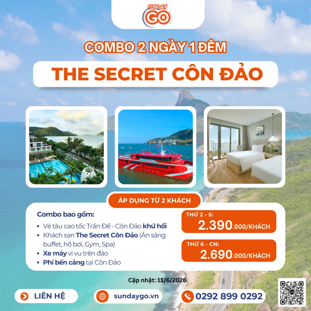 Combo Côn Đảo 4 sao - The Secret Côn Đảo sang trọng 22 Combo The Secret Côn Đảo 2 ngày 1 đêm chỉ từ 2390k