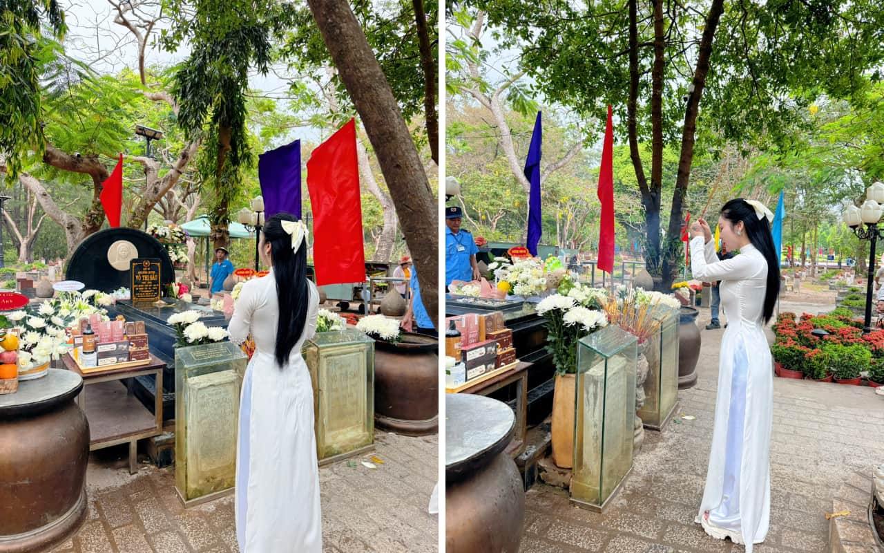 Trang phục khi đến viếng mộ cô Võ Thị Sáu