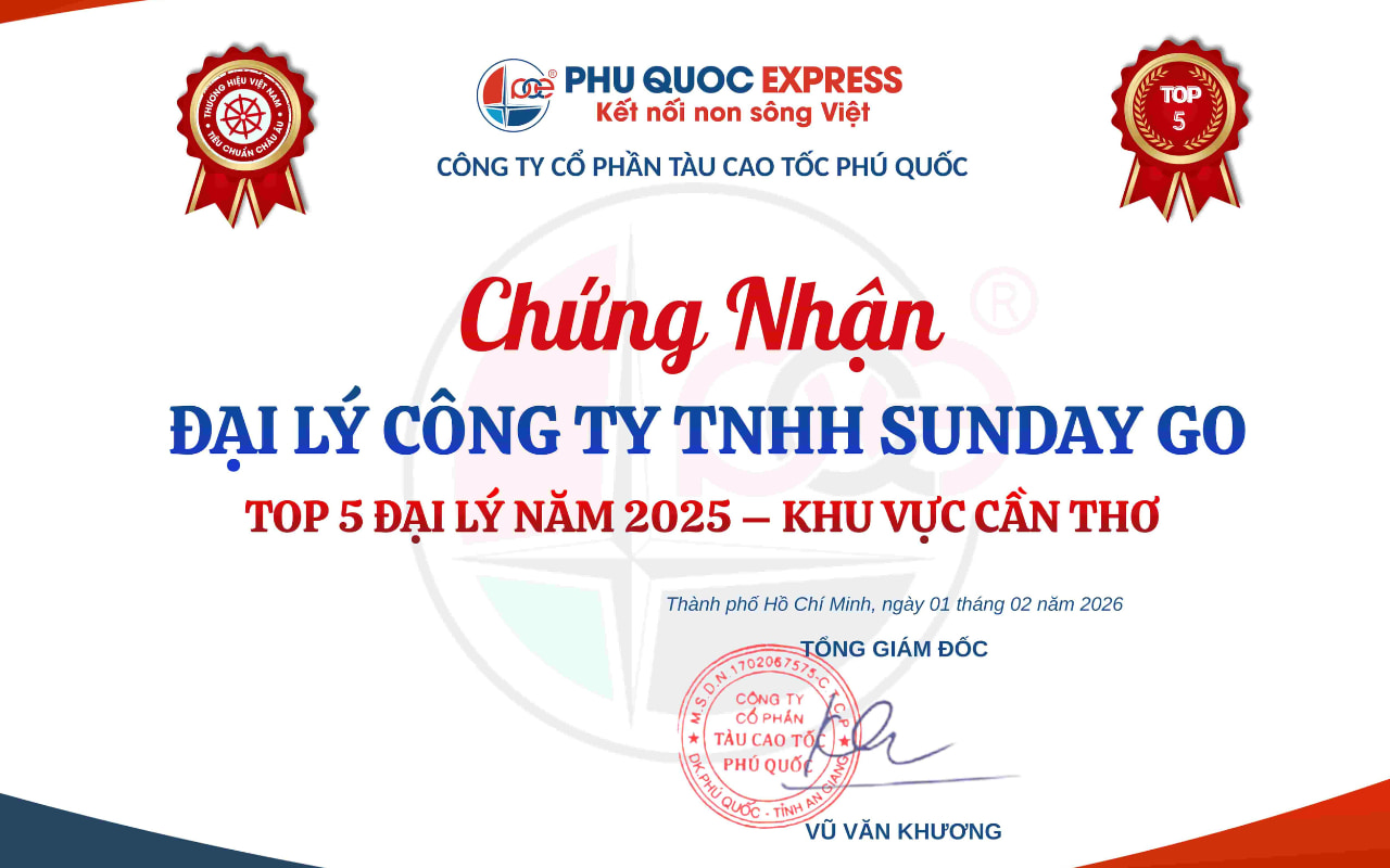 Đặt vé tàu Vũng Tàu Côn Đảo | Hãng Phú Quốc Express 5 sao 9 Chứng nhận Top 5 Đại lý vé tàu cao tốc - Hãng Phú Quốc Express