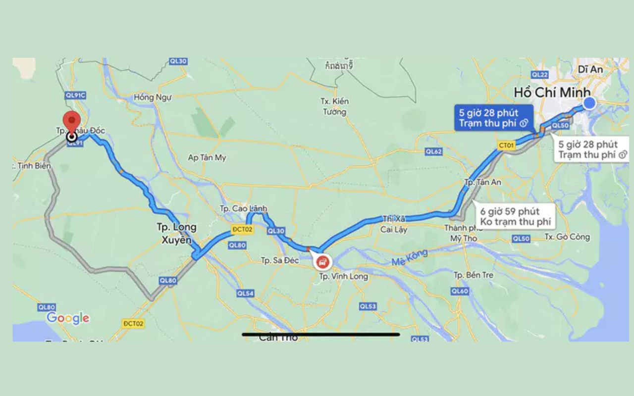 Miếu Bà Chúa Xứ An Giang - Kinh nghiệm đi lễ, chiêm bái 2026 5 Đường đi Miếu Bà Chúa Xứ từ TPHCM