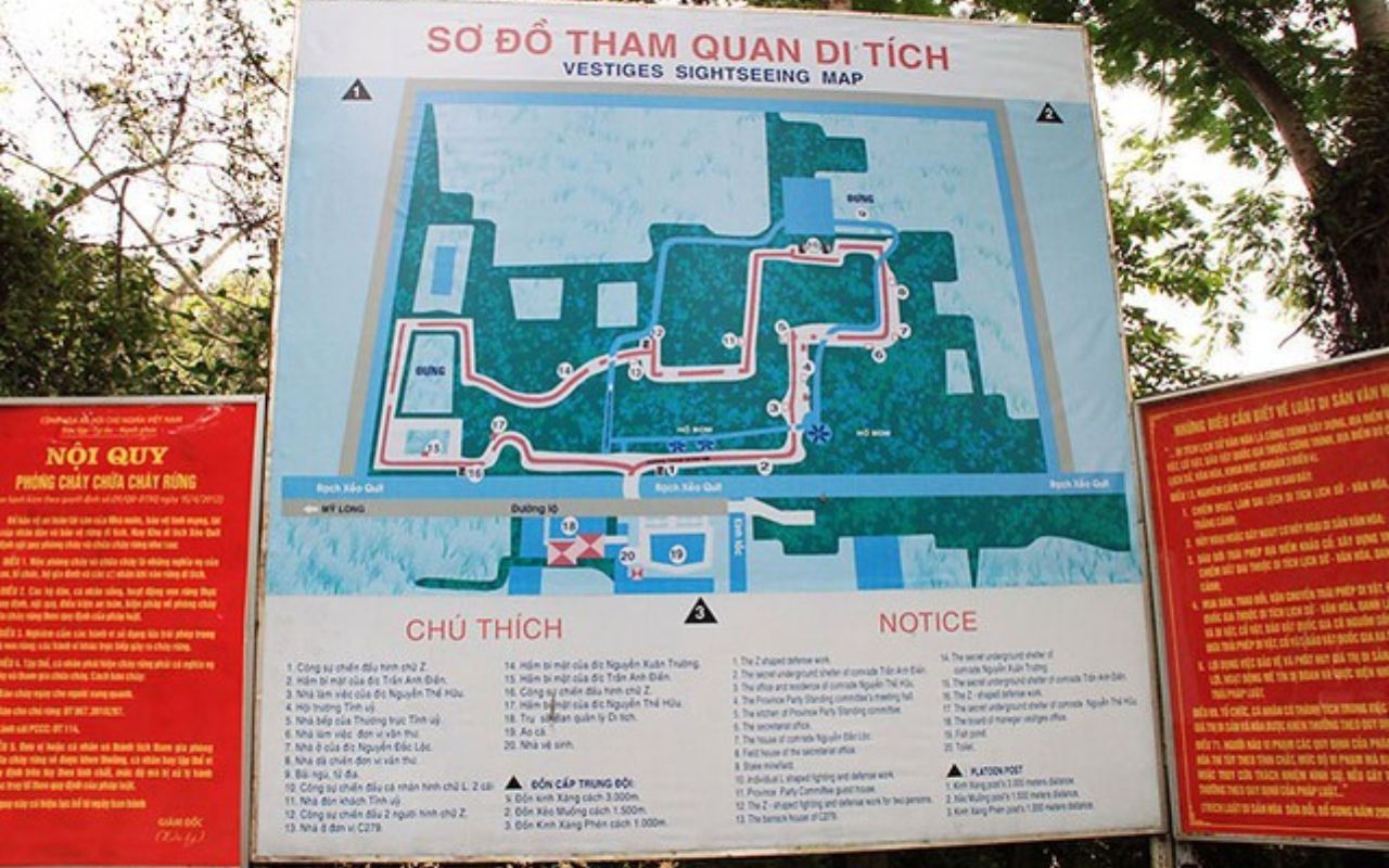 Sơ đồ tham quan khu di tích
