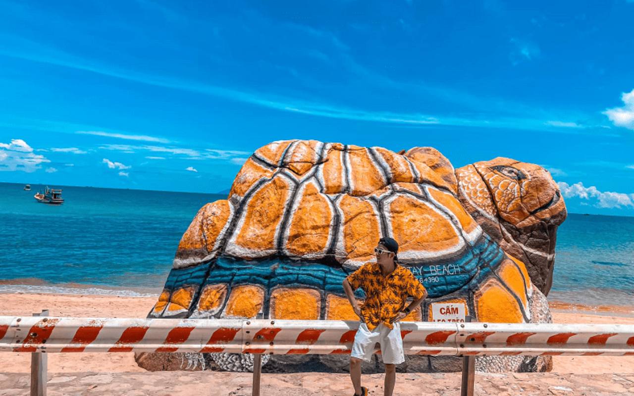 Ông Rùa Hòn Sơn - Địa điểm check-in triệu view năm 2026 4 Tượng ông rùa Hòn Sơn nằm bên mép vực biển