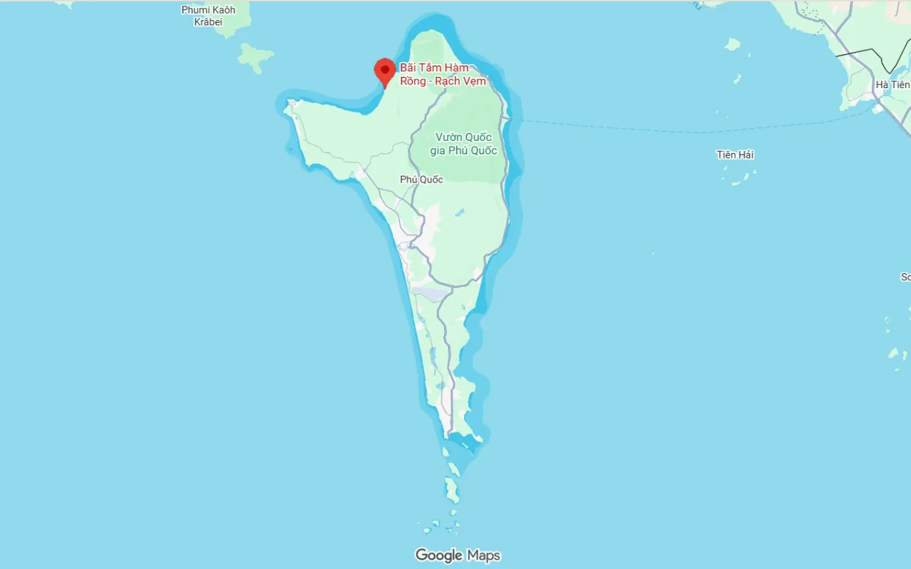Mũi Hàm Rồng Phú Quốc - Kinh nghiệm ngắm sao biển (2026) 2 Mũi Hàm Rồng tọa lạc tại xã Bãi Thơm