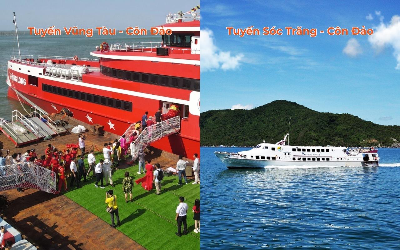 Cảng tàu khách Côn Đảo có đón các chuyến tàu từ Vũng Tàu và Sóc Trăng
