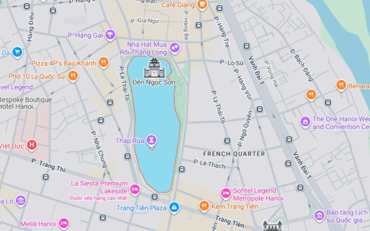 Hồ Hoàn Kiếm Hà Nội: Cẩm nang du lịch ăn gì, chơi gì 2026 3 Bản đồ Hồ Hoàn Kiếm Hà Nội