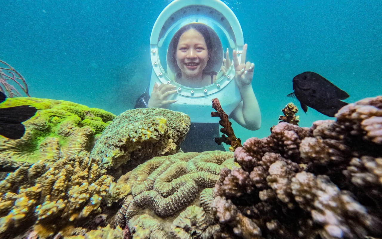 Tour Mini Beach - Làng Chài - Hòn Mun Nha Trang 14 Tour Mini Beach Làng Chài Hòn Mun - Đi bộ dưới đáy biển