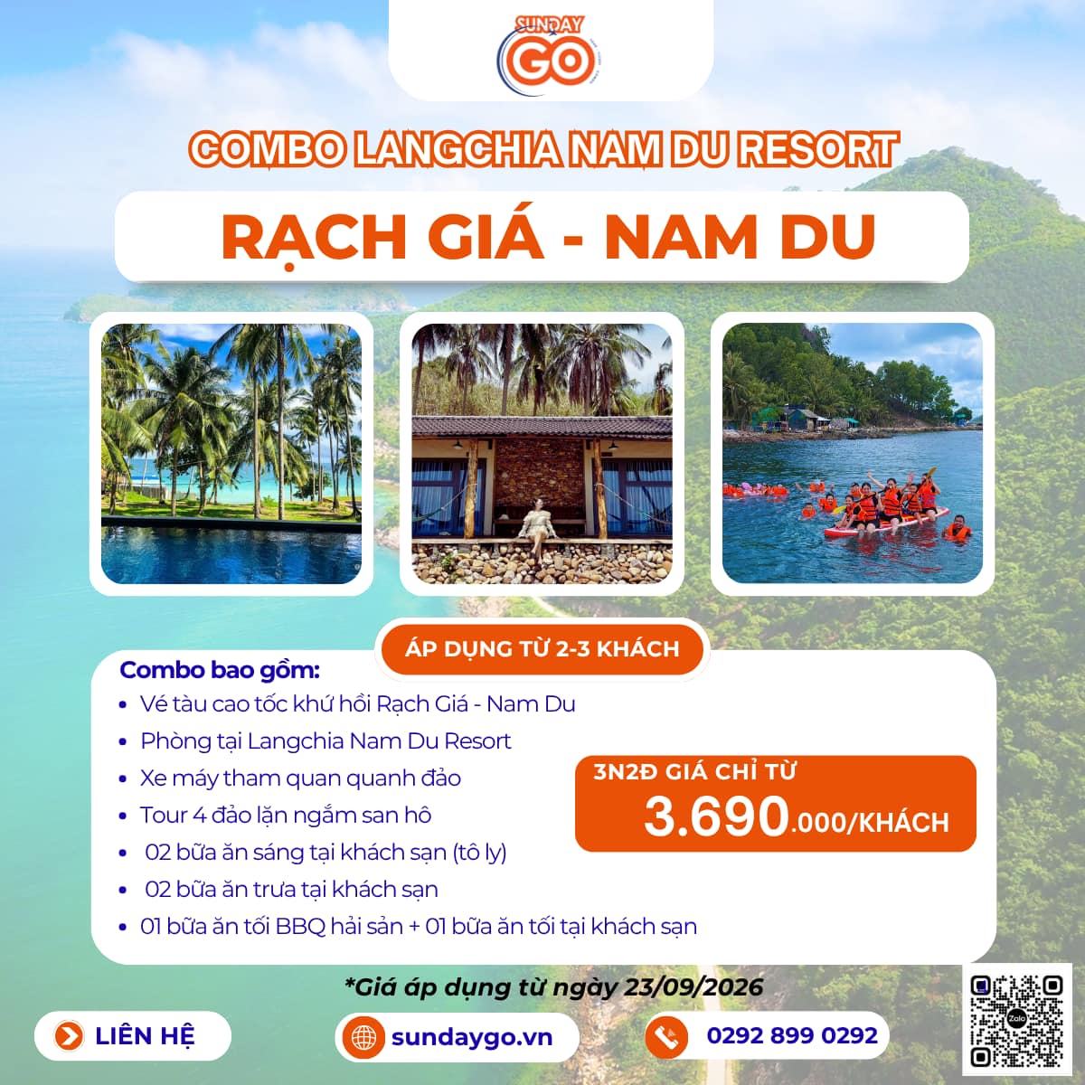 Combo Langchia Nam Du Resort | 2N1Đ | 3N2Đ 14 Combo Langchia Nam Du Resort 3N2Đ chỉ từ 3690k