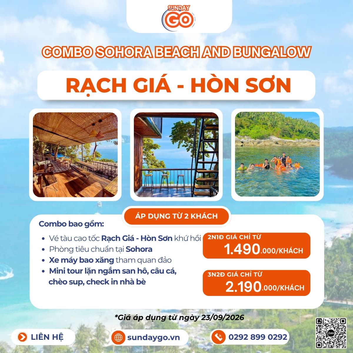 Bảng giá combo Hòn Sơn 2 ngày 1 đêm chỉ từ 1490k